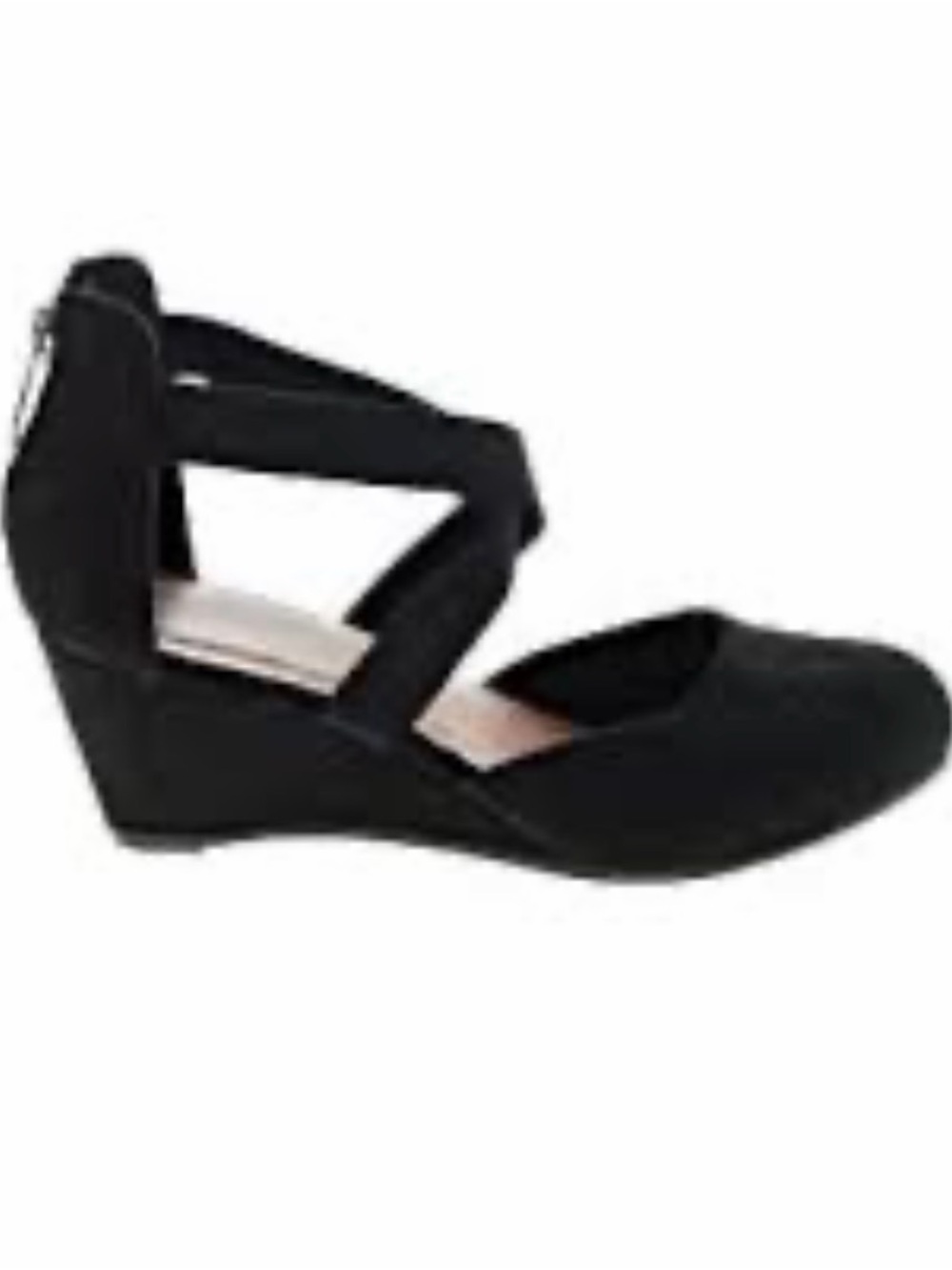 Daisy Fuentes Black Crisscross Wedge Heels